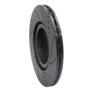 Alfa Romeo 164 Brake Rotor (1) - Front Left - R1 Concepts - Drilled & Slotted - Black - `91-`20